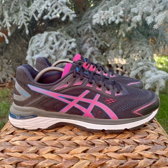 Asics GT-2000 Black, Blue & Pink Glo Running Athletic Running Shoes. Womens 11 - Picture 1 of 11